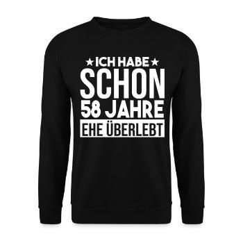 Mariage Ange Mariage 58 ans Mariage - Sweat-shirt Unisexe - noir - Devant - Alina (178cm) & Michal (187cm)