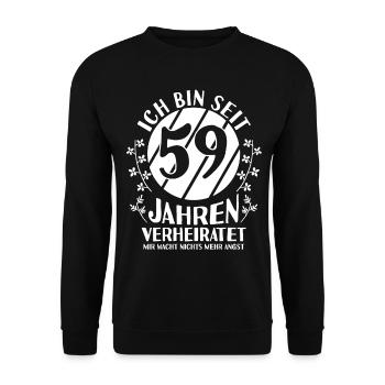 Mariage Mariage de marée 59 ans de mariage - Sweat-shirt Unisexe - noir - Devant - Alina (178cm) & Michal (187cm)