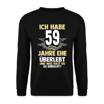 Mariage Mariage de marée 59 ans de mariage - Sweat-shirt Unisexe - noir - Devant - Alina (178cm) & Michal (187cm)