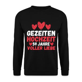Ehe Gezeitenhochzeit 59 Jahre Verheiratet Hochzeit - Unisex Pullover - Schwarz - Vorne - Alina (178cm) & Michal (187cm)