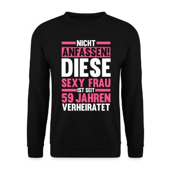 Mariage Marée Mariage 59 ans Mariage marié - Sweat-shirt Unisexe - noir - Devant - Alina (178cm) & Michal (187cm)