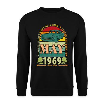 cadeau anniversaire mai 1969, mai 1969, May 1969. - Sweat-shirt Unisexe - noir - Devant - Alina (178cm) & Michal (187cm)
