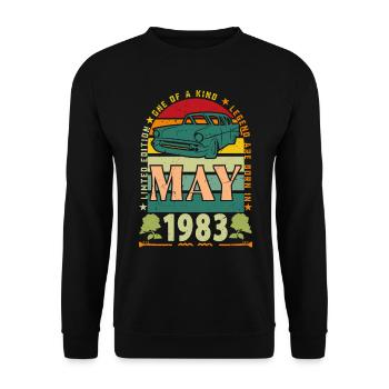 May 1983, May 1983, May 1983 birthday gift. - Unisex Sweatshirt - black - Front - Alina (178cm) & Michal (187cm)