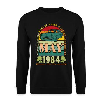 May 1984, May 1984, May 1984 birthday gift. - Unisex Sweatshirt - black - Front - Alina (178cm) & Michal (187cm)