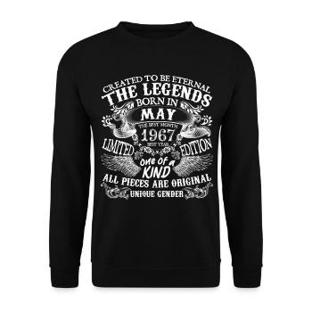 Mai 1967 Geburtstag 1967 Mai Bestes neues Jahr - Unisex Pullover - Schwarz - Vorne - Alina (178cm) & Michal (187cm)