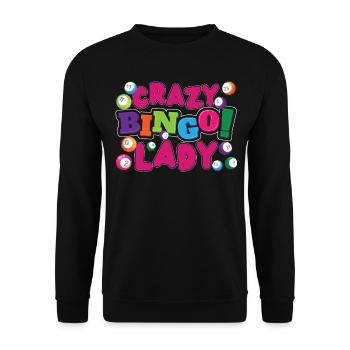 Joueur de bingo Crazy Bingo Lady - Sweat-shirt Unisexe - noir - Devant - Alina (178cm) & Michal (187cm)