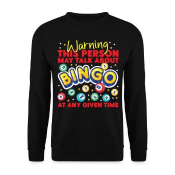 Bingo Player Warning This Person - Unisex Sweatshirt - black - Front - Alina (178cm) & Michal (187cm)