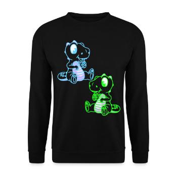 Fantaisie Enfants Dinoe Dinosaure Dragon Rétro - Sweat-shirt Unisexe - noir - Devant - Alina (178cm) & Michal (187cm)