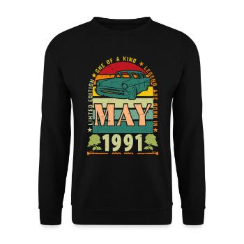 May 1991, May 1991, May 1991 birthday gift. - Unisex Sweatshirt - black - Front - Alina (178cm) & Michal (187cm)