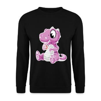 Fantasy for Kids Drino Dinosaur Dragon - Unisex Sweatshirt - black - Front - Alina (178cm) & Michal (187cm)