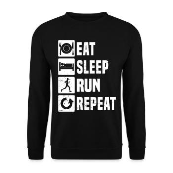 Jogging Homme Jogging Fitness Femme Jogging - Sweat-shirt Unisexe - noir - Devant - Alina (178cm) & Michal (187cm)