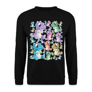 Dino Dinos Dinosaur Dragon Dragon Kids Child - Unisex Sweatshirt - black - Front - Alina (178cm) & Michal (187cm)