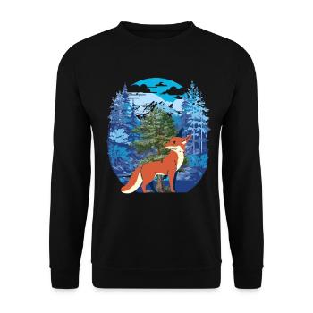 Forêt de renards - Sweat-shirt Unisexe - noir - Devant - Alina (178cm) & Michal (187cm)
