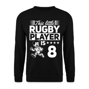 8e anniversaire joueur de rugby enfants joueur de rugby - Sweat-shirt Unisexe - noir - Devant - Alina (178cm) & Michal (187cm)