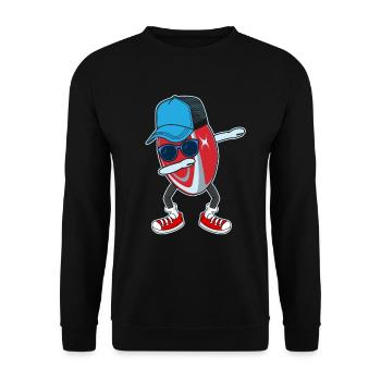 Rugby Ball Rugby Dab Dance Rugby Player - Unisex Pullover - Schwarz - Vorne - Alina (178cm) & Michal (187cm)