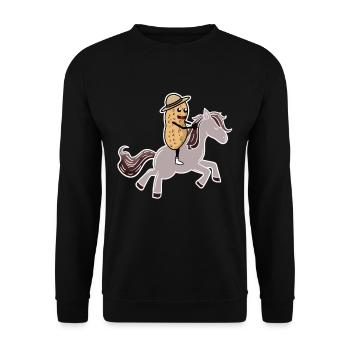 Cacahuète chevaux cavalier cavalier écrou - Sweat-shirt Unisexe - noir - Devant - Alina (178cm) & Michal (187cm)