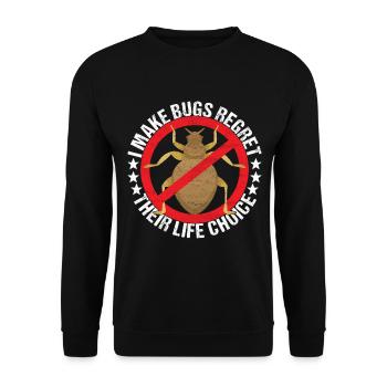 Pest Control Exterminator - Unisex Sweatshirt - black - Front - Alina (178cm) & Michal (187cm)