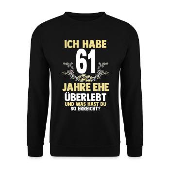 Mariage Ormes Mariage 61 ans Mariage - Sweat-shirt Unisexe - noir - Devant - Alina (178cm) & Michal (187cm)