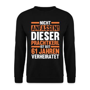Ehe Ulmen Hochzeit 61 Jahre Verheiratet Hochzeitst - Unisex Pullover - Schwarz - Vorne - Alina (178cm) & Michal (187cm)