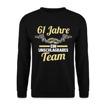 Ehe Ulmen Hochzeit 61 Jahre Verheiratet Hochzeitst - Unisex Pullover - Schwarz - Vorne - Alina (178cm) & Michal (187cm)