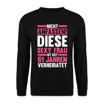 Mariage Ormes Mariage 61 ans Mariage - Sweat-shirt Unisexe - noir - Devant - Alina (178cm) & Michal (187cm)