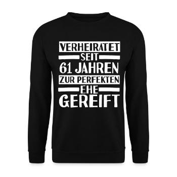 Mariage Ormes Mariage 61 ans Mariage - Sweat-shirt Unisexe - noir - Devant - Alina (178cm) & Michal (187cm)