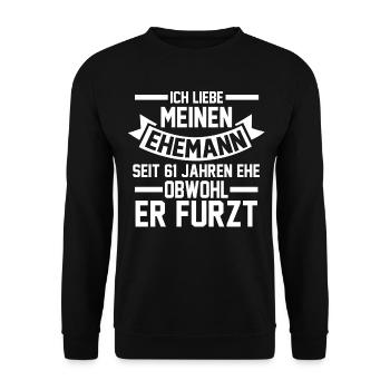 Mariage Ormes Mariage 61 ans Mariage - Sweat-shirt Unisexe - noir - Devant - Alina (178cm) & Michal (187cm)