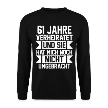 Marriage Elms Wedding 61 Years Married Weddings - Unisex Sweatshirt - black - Front - Alina (178cm) & Michal (187cm)