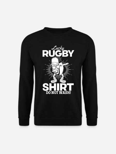 Lucky Rugby Shirt Do not wash - Funny Rugby Saying - Unisex Sweatshirt - black