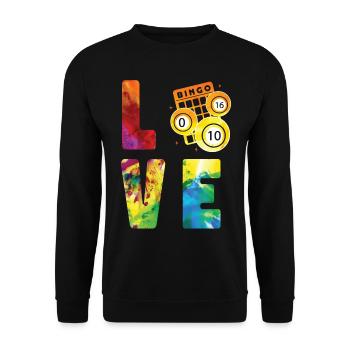 Bingo Player Watercolor Love - Unisex Pullover - Schwarz - Vorne - Alina (178cm) & Michal (187cm)