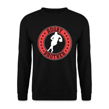 Rugby Brother Playing Rugby Brother - Unisex Sweatshirt - black - Front - Alina (178cm) & Michal (187cm)