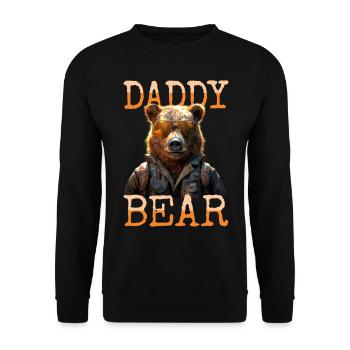 Daddy Bear Bären Papa Dad Vatertag Grizzly Bär - Unisex Pullover - Schwarz - Vorne - Alina (178cm) & Michal (187cm)