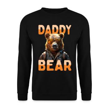 Daddy Bear Bären Papa Dad Vatertag Grizzly Bär - Unisex Pullover - Schwarz - Vorne - Alina (178cm) & Michal (187cm)