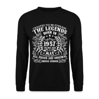 May 1957 Birthday 1957 May Best Year - Unisex Sweatshirt - black - Front - Alina (178cm) & Michal (187cm)