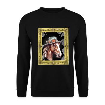 Tête de cheval Cheval Jument Ross Gaule - Sweat-shirt Unisexe - noir - Devant - Alina (178cm) & Michal (187cm)