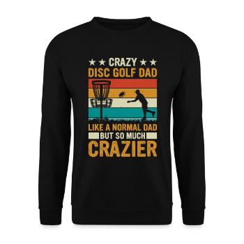 Crazy disc golf dad Disc Golf Player Daddy - Unisex Pullover - Schwarz - Vorne - Alina (178cm) & Michal (187cm)