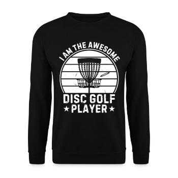 Disc Golfing I am the awesome disc golf player - Unisex Pullover - Schwarz - Vorne - Alina (178cm) & Michal (187cm)