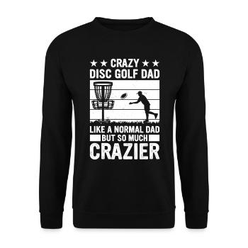Crazy disc golf dad Disc Golf Player - Unisex Pullover - Schwarz - Vorne - Alina (178cm) & Michal (187cm)