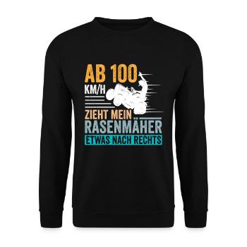 Rasenmäher Rasentraktor Aufsitzrasenmäher - Unisex Pullover - Schwarz - Vorne - Alina (178cm) & Michal (187cm)