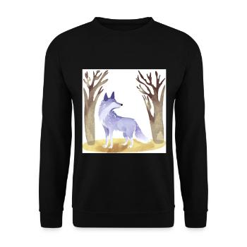 blue-grey fox - little vixen - fantasy motif - Unisex Sweatshirt - black - Front - Alina (178cm) & Michal (187cm)