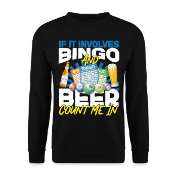Bingo Player Beer If It Involves - Unisex Sweatshirt - black - Front - Alina (178cm) & Michal (187cm)