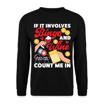 Bingo Player Wine If It Involves - Unisex Sweatshirt - black - Front - Alina (178cm) & Michal (187cm)