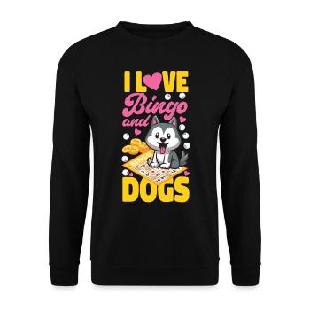 Bingo Player Dog I Love Bingo And - Unisex Sweatshirt - black - Front - Alina (178cm) & Michal (187cm)