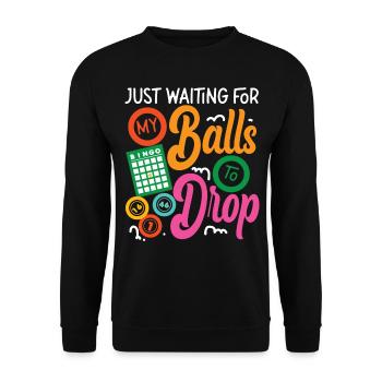 Bingo Player Pun Just Waiting For - Unisex Pullover - Schwarz - Vorne - Alina (178cm) & Michal (187cm)
