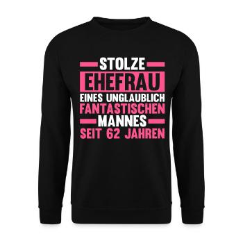 Marriage Aquarium Wedding 62 Years Married Wedding - Unisex Sweatshirt - black - Front - Alina (178cm) & Michal (187cm)