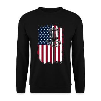 Disc Golf Drapeau des États-Unis Drapeau Panier à disques Drapeau des États-Unis Disque Go - Sweat-shirt Unisexe - noir - Devant - Alina (178cm) & Michal (187cm)