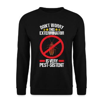 Pest Control Exterminator - Unisex Sweatshirt - black - Front - Alina (178cm) & Michal (187cm)