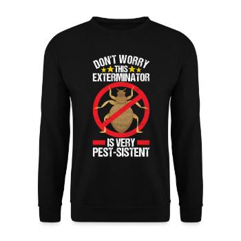 Pest Control Exterminator - Unisex Sweatshirt - black - Front - Alina (178cm) & Michal (187cm)