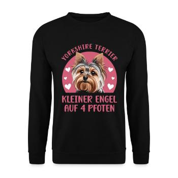 Yorkshire Terrier - Kleiner Engel auf 4 Pfoten - Unisex Pullover - Schwarz - Vorne - Alina (178cm) & Michal (187cm)