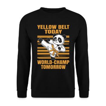 Ceinture jaune aujourd’hui, champion du monde de karaté demain - Sweat-shirt Unisexe - noir - Devant - Alina (178cm) & Michal (187cm)